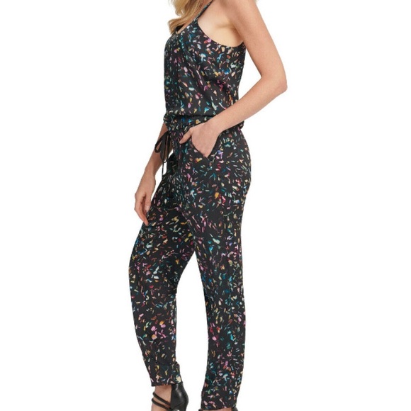 DKNY Women's Printed Drawstring waist Jumpsuit - Picture 2 of 10